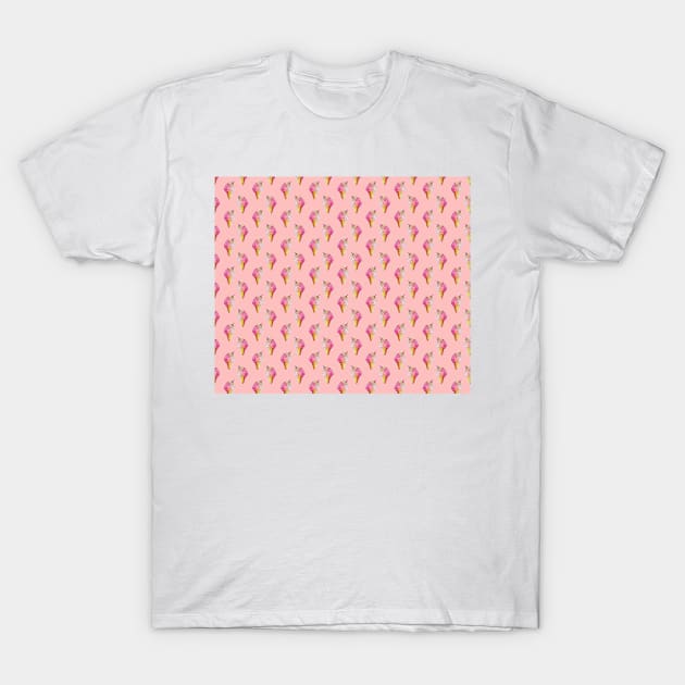 Pink Icecream Turtle Pattern T-Shirt by saradaboru